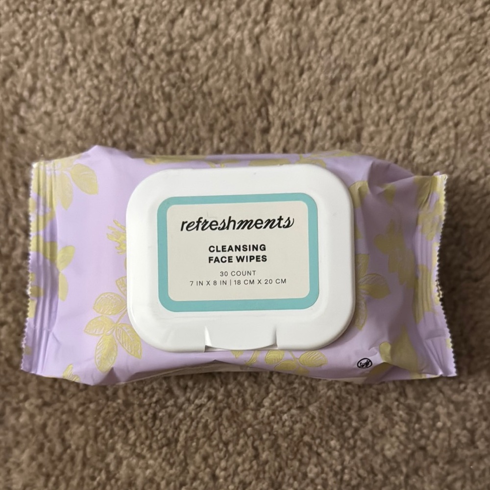 Purple and White Makeup Remover Wipes for Skincare